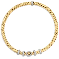 Toscano Stretchy Bracelet, ½ Carat Total Weight, 18K Yellow Gold