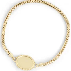 Toscano Stretchy Bracelet with Disk, 14K Yellow Gold