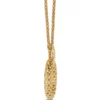 Toscano Textured Oval Drop Pendant, 14K Yellow Gold