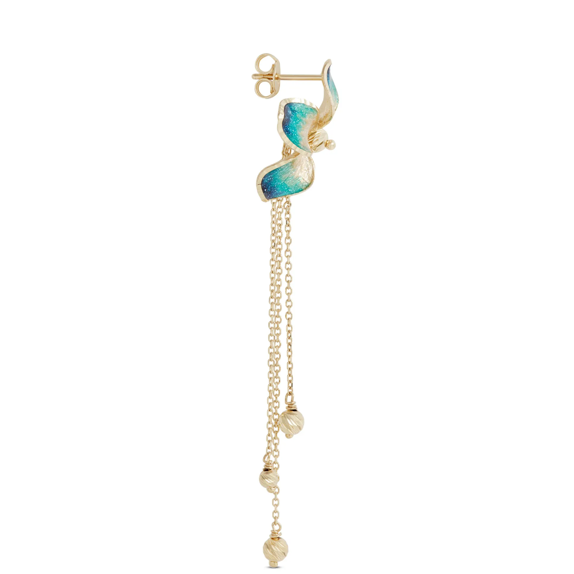 Toscano Three-Petal Floral Earrings, 14K Yellow Gold