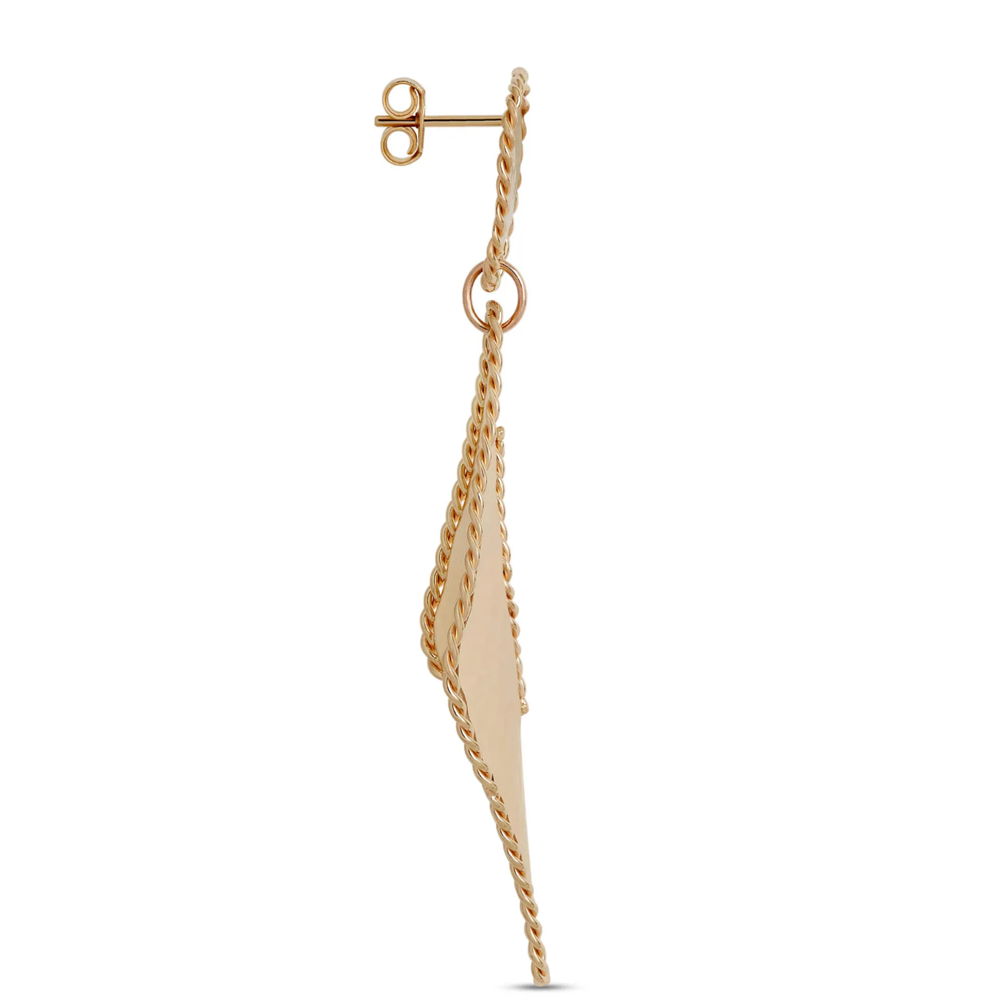 Toscano Triangle Drop Earrings, 14K Yellow Gold