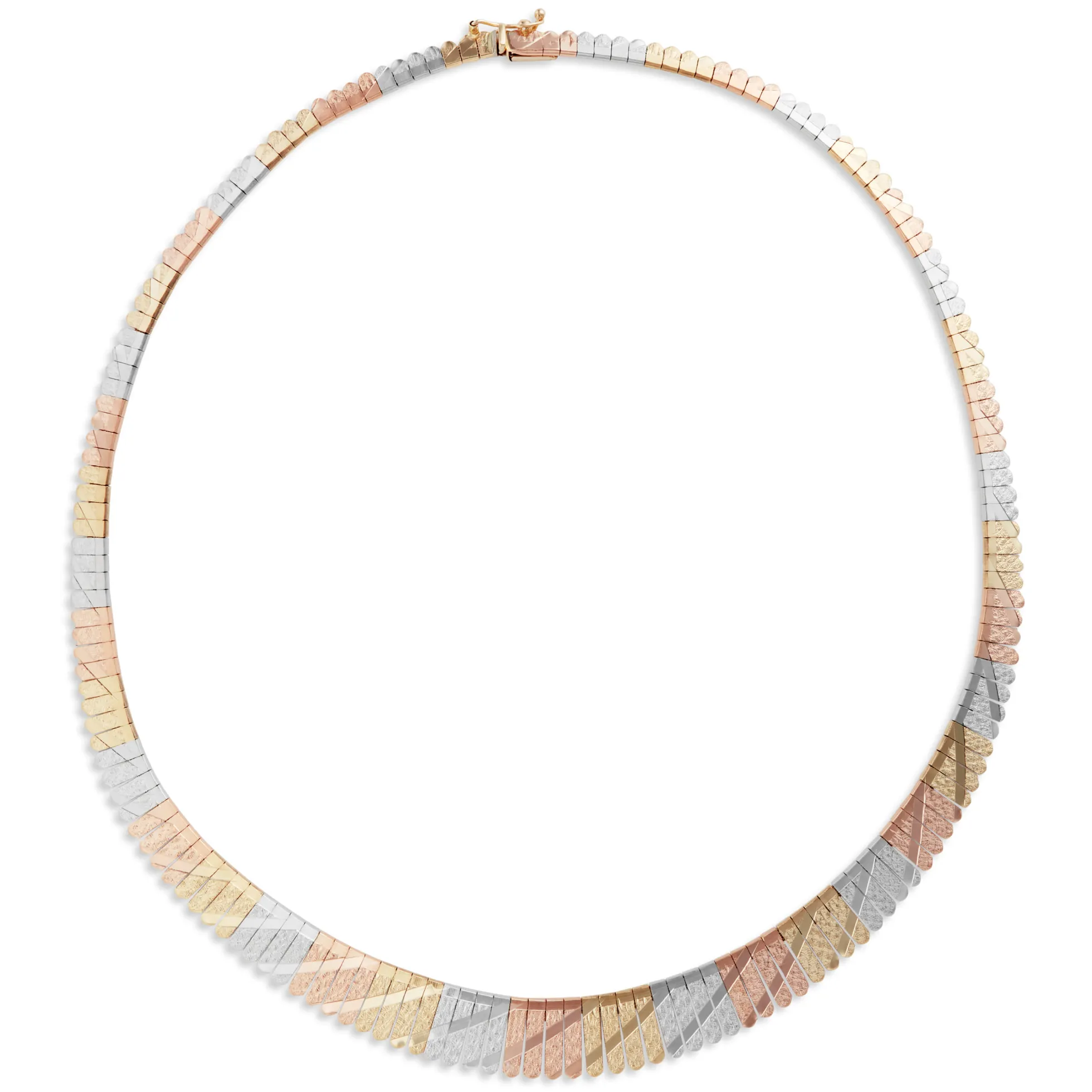 Toscano Tri-Color Cleopatra Necklace, 14K