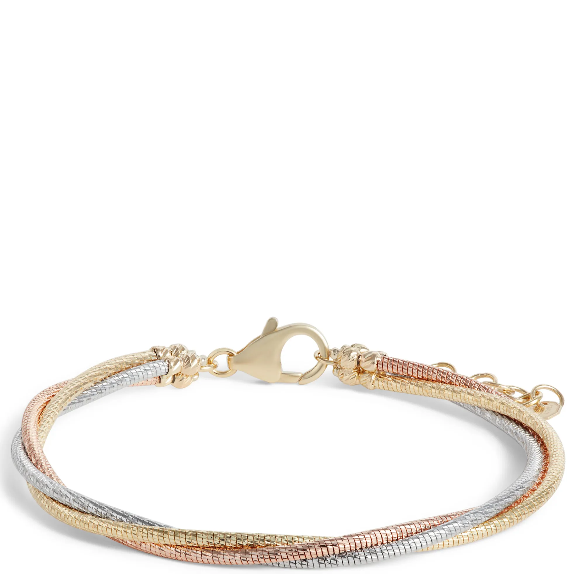 Toscano Tri-Colored Bracelet, 14K White, Yellow and Rose Gold
