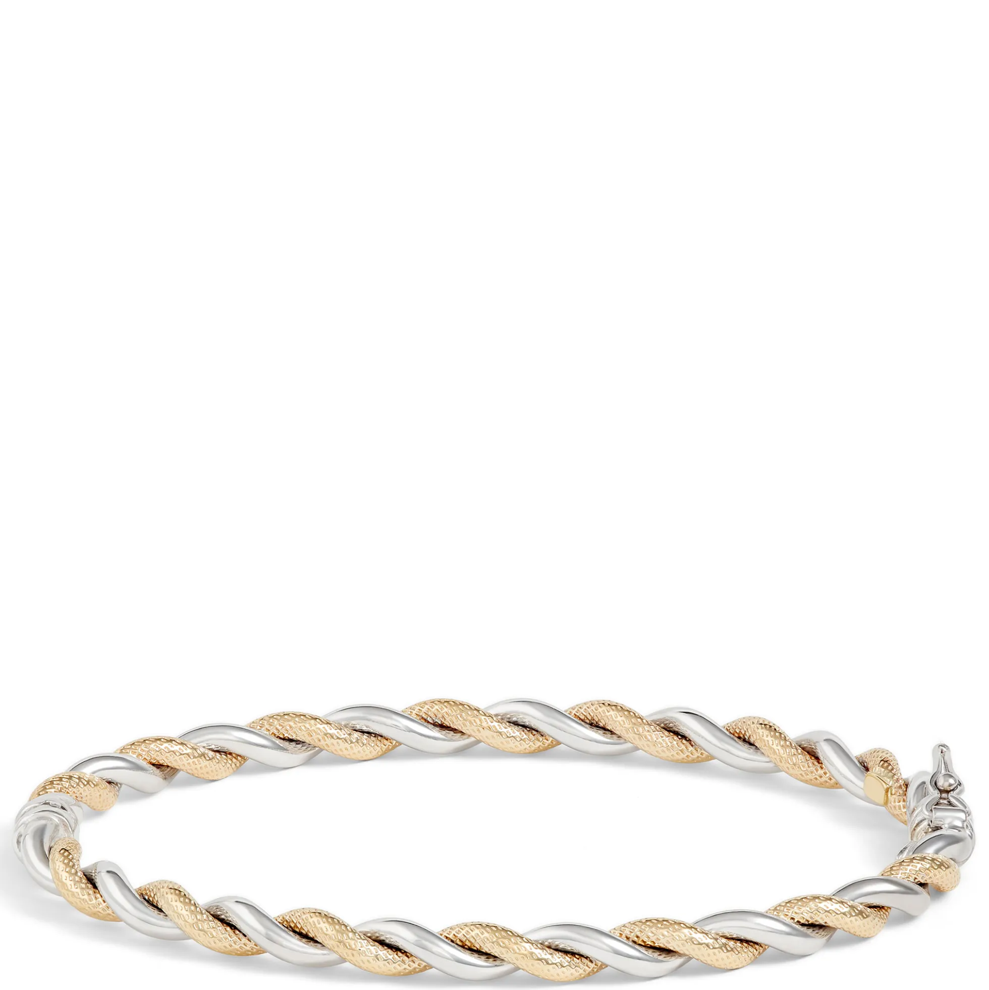 Toscano Twisted Bangle Bracelet, 14K White and Yellow Gold