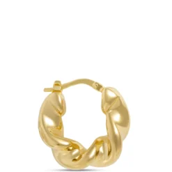 Toscano Twisted Hoop Earrings, 14K Yellow Gold