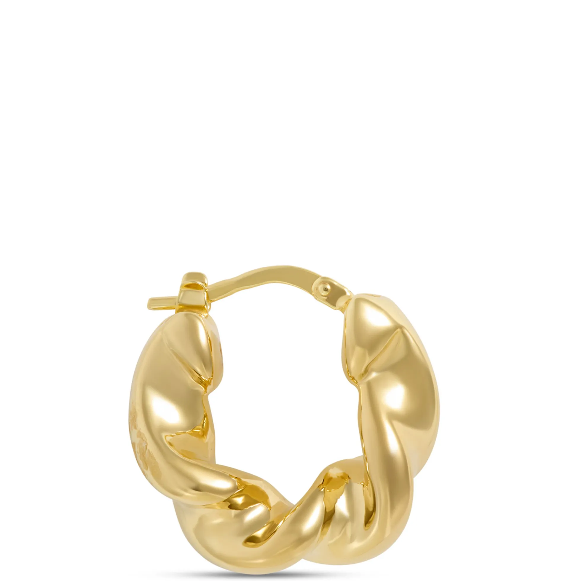 Toscano Twisted Hoop Earrings, 14K Yellow Gold