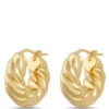 Toscano Twisted Hoop Earrings, 14K Yellow Gold