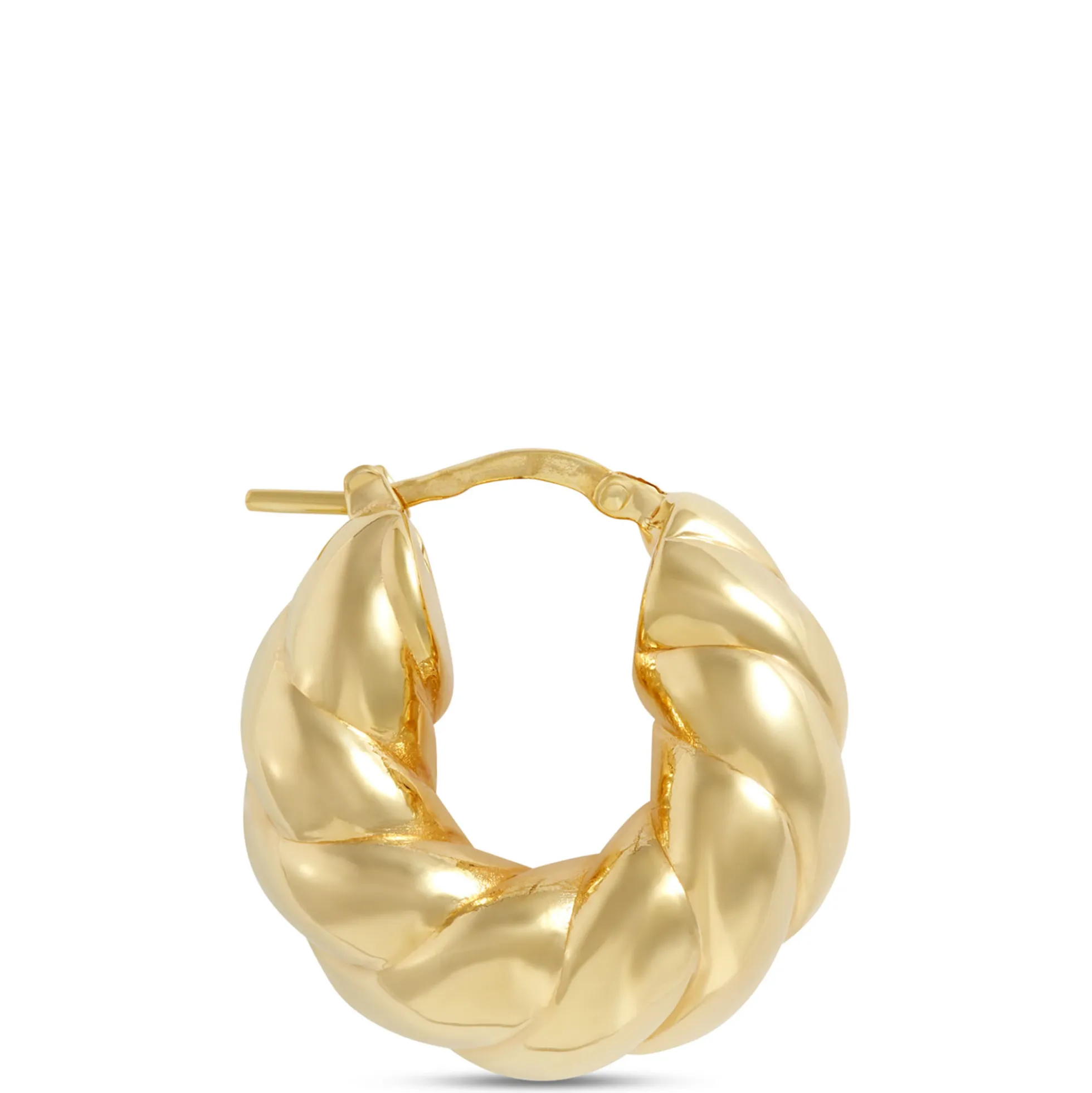 Toscano Twisted Hoop Earrings, 14K Yellow Gold