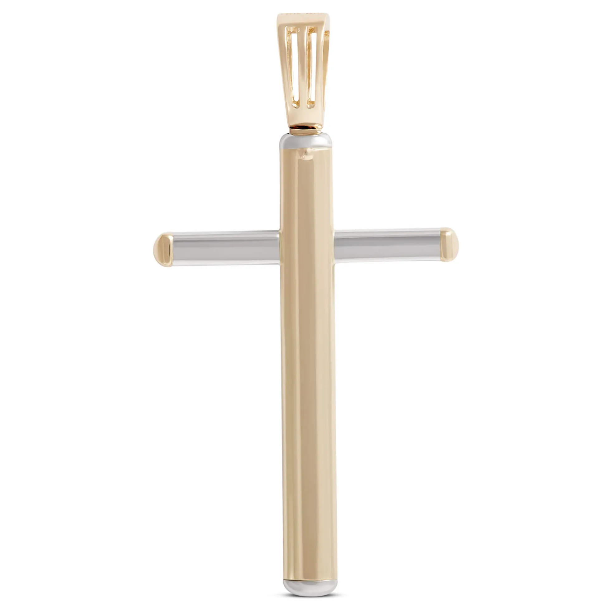 Toscano Two-Tone Cross Pendant, 14K Gold