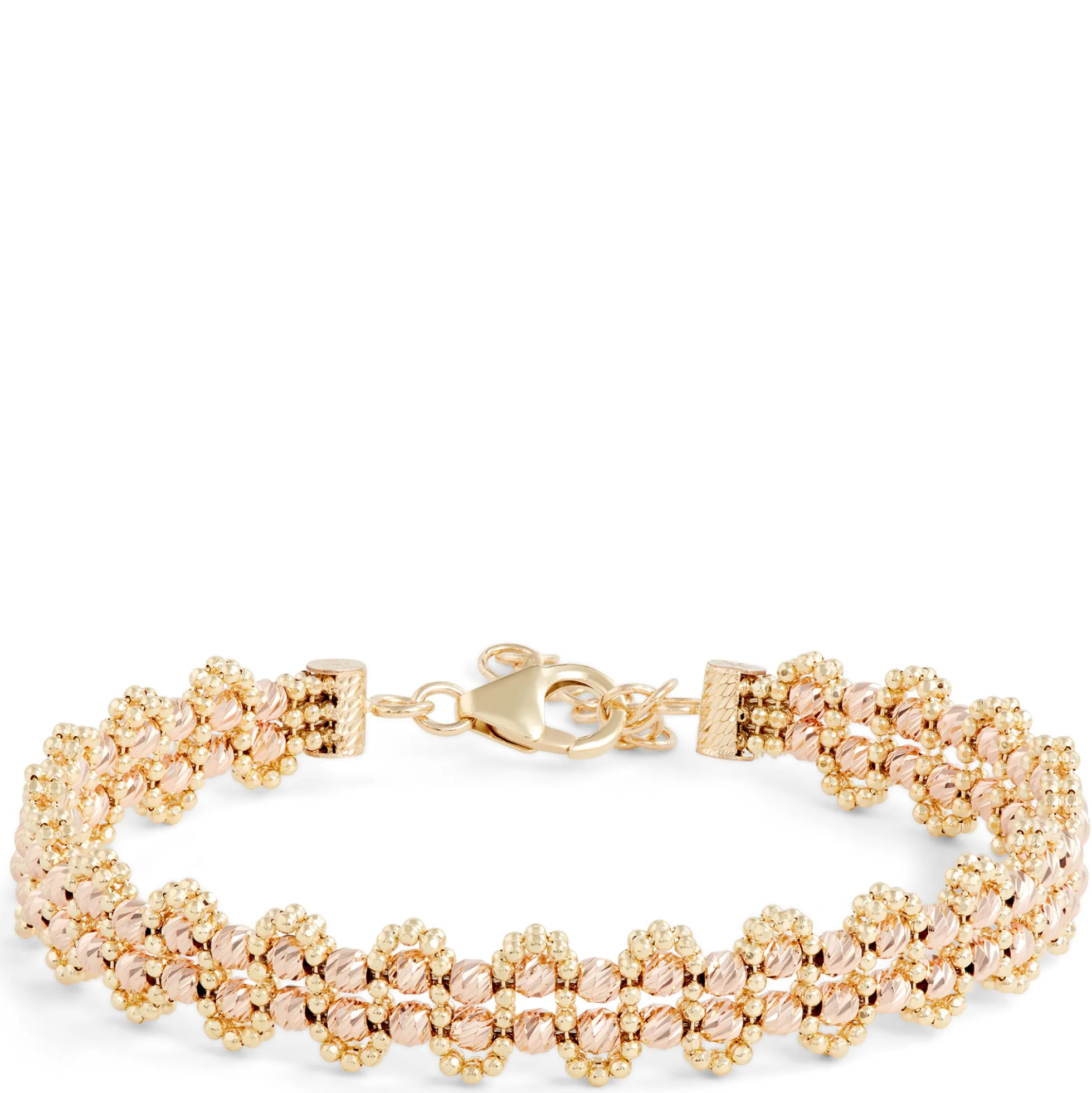 Toscano Two-Tone Flexy Beaded Bracelet, 14K Yellow and Rose Gold