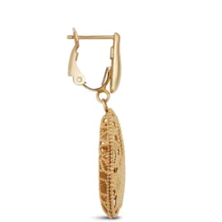 Toscano Two-Tone Mirrored & Beaded Pear Shaped Drop Earrings 14K