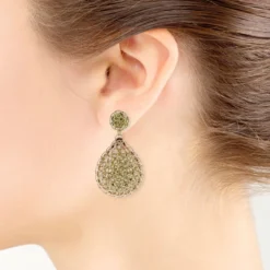 Toscano Two-Tone Woven Pear Drop Earrings 14K
