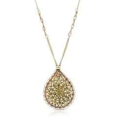 Toscano Two-Tone Woven Pear Necklace 14K