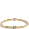 Toscano with Diamonds Stretchy Bracelet, 18K Yellow Gold