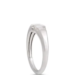Trap Diamond Bypass Ring, 14K White Gold