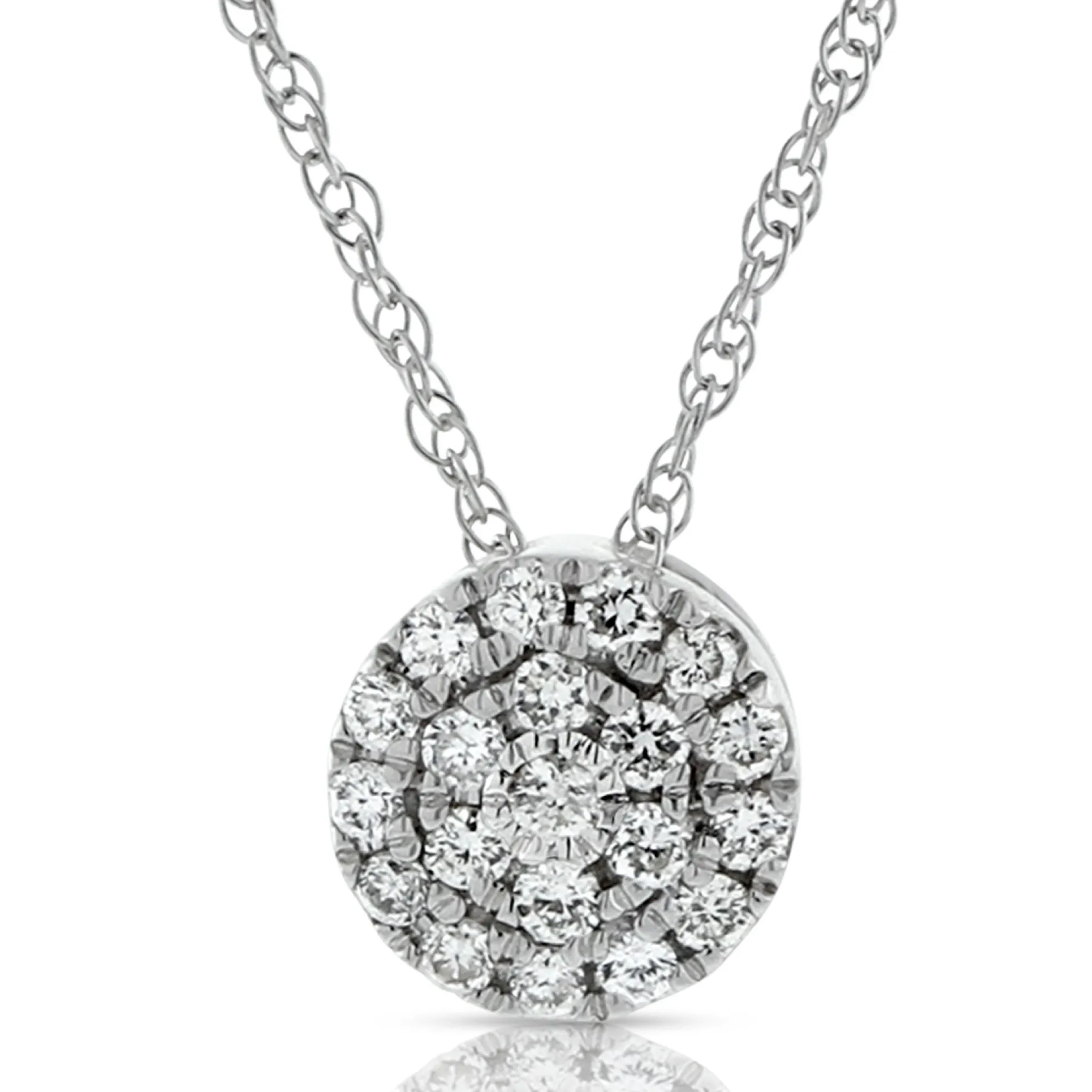 Tri-Color Circle Diamond Convertible Pendant 14K