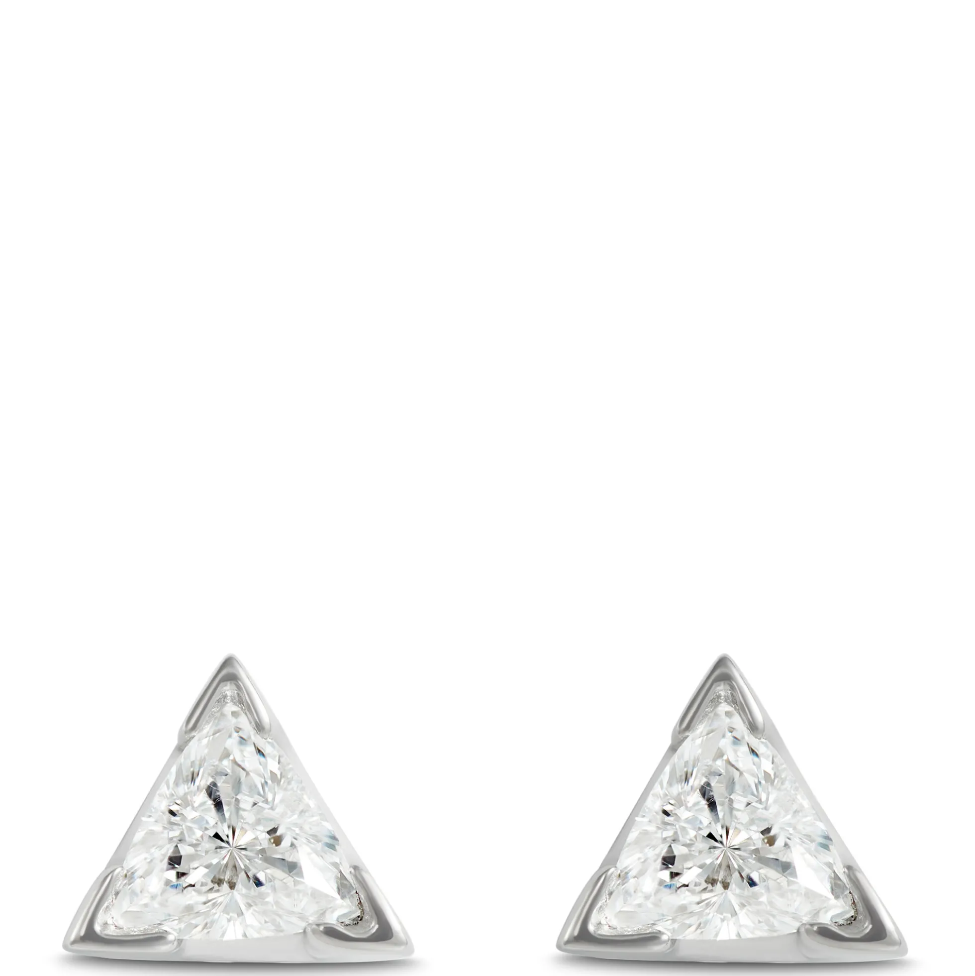 Trillion Diamond Studs, ⅕ Carat, in 14K Yellow Gold