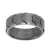 TRITON Contemporary Comfort Fit Gunmetal Tire Tread Band in Tungsten, 8 mm