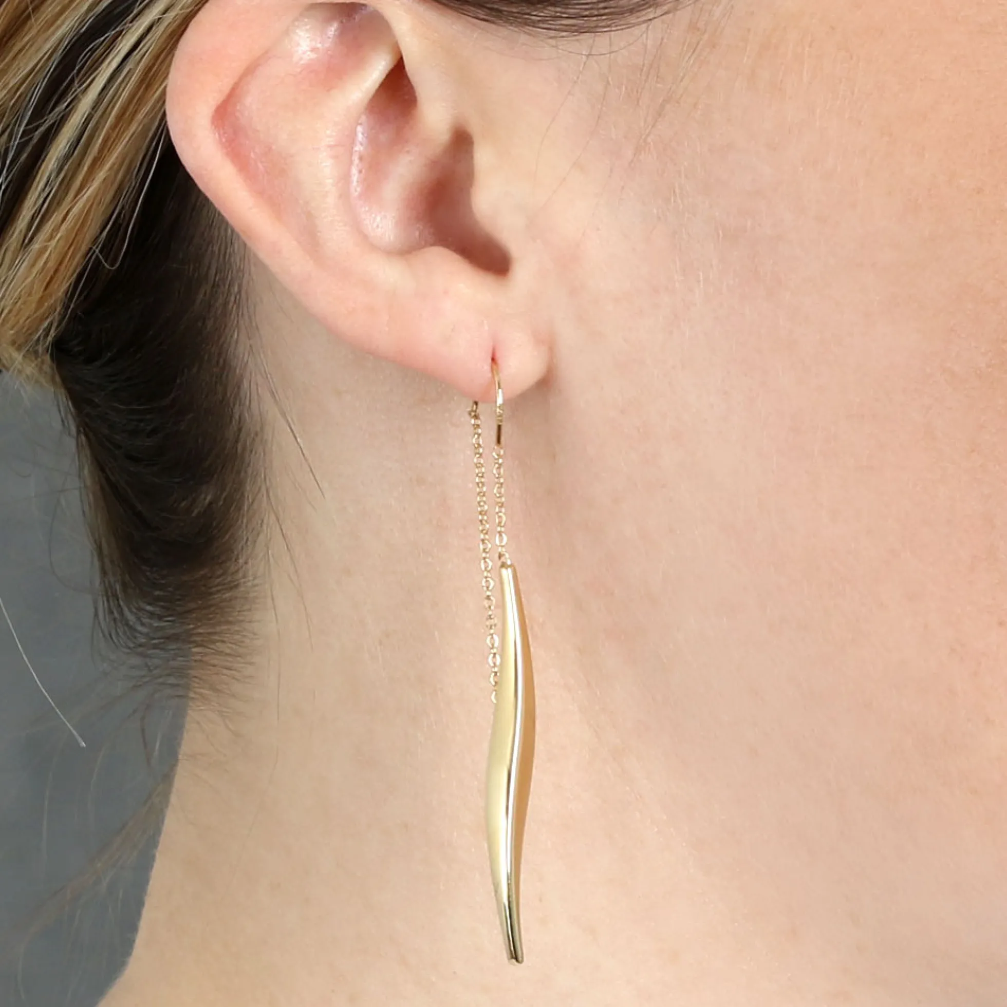 Twist Threader Earrings 14K