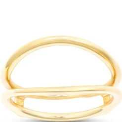 Two Half Moon Open Center Ring, ⅔ Total Carat Weight, 14K Yellow Gold