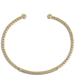 Two-row Diamond Flexy Bangle, 14K Yellow Gold