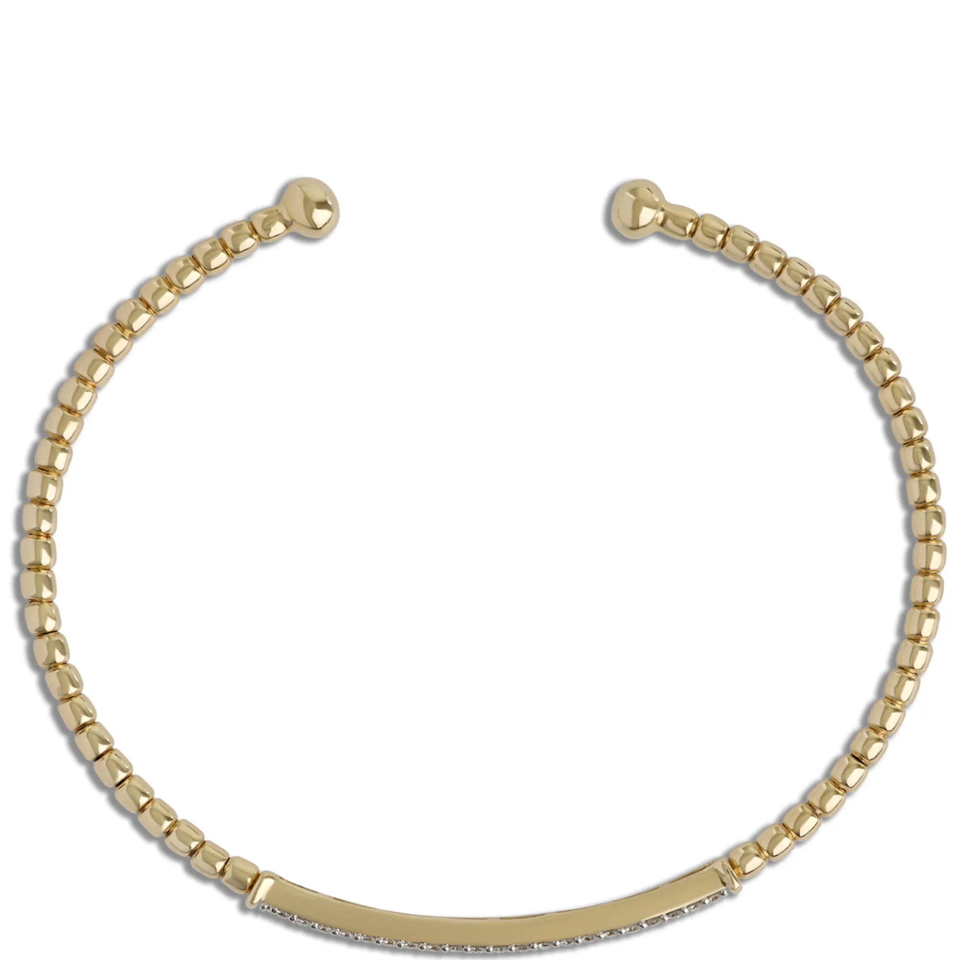 Two-row Diamond Flexy Bangle, 14K Yellow Gold