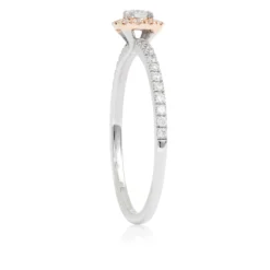 Two-Tone Diamond Halo Ring 14K