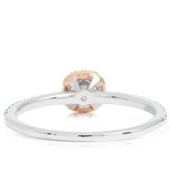 Two-Tone Diamond Halo Ring 14K