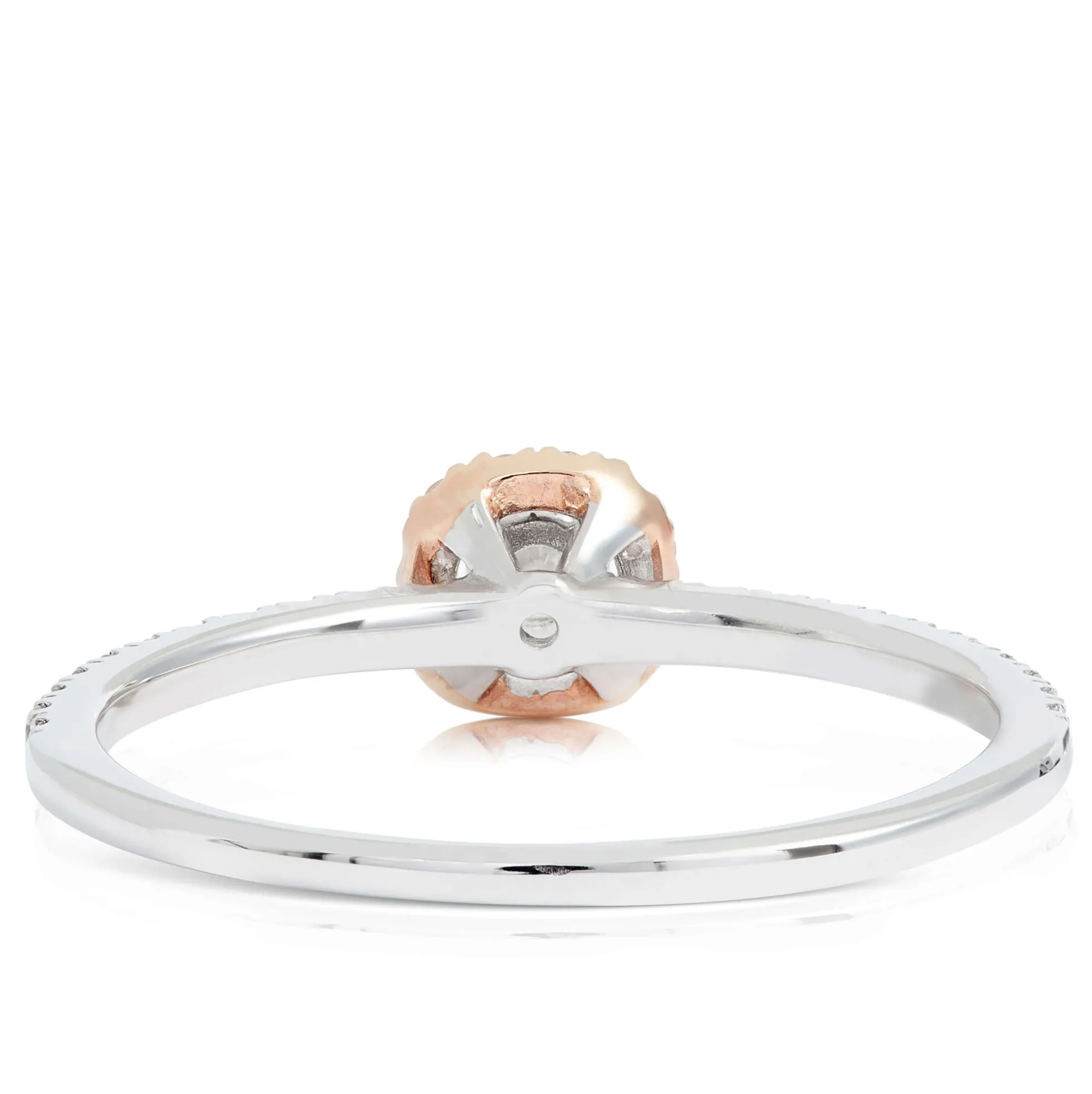 Two-Tone Diamond Halo Ring 14K