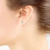 White Gold Ball Earrings 14K, 4mm