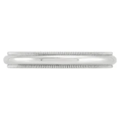 White Gold Polished Milgrain Edge Comfort Fit 3.5mm Band 18K