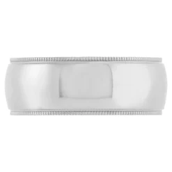 White Gold Polished Milgrain Edge Comfort Fit 8mm Band 18K