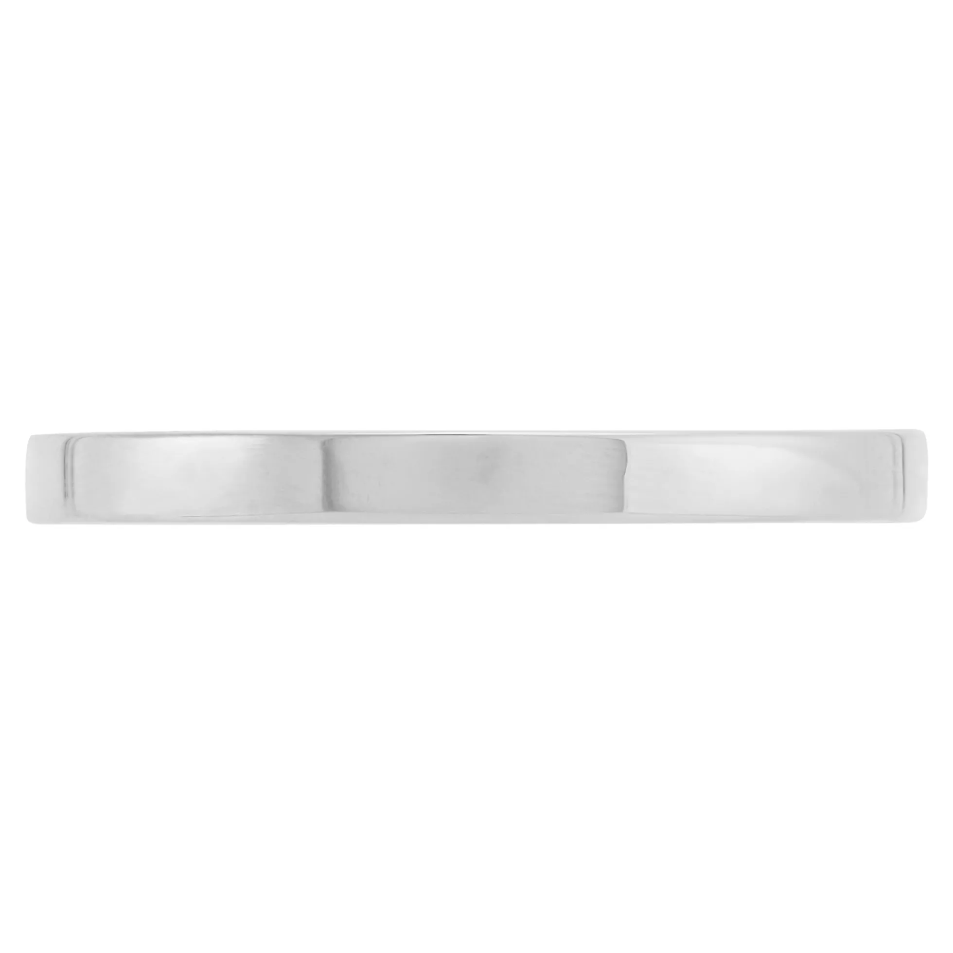 White Gold Polished Pipe Comfort Fit 2mm Band 14K