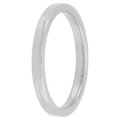 White Gold Polished Pipe Comfort Fit 2mm Band 14K