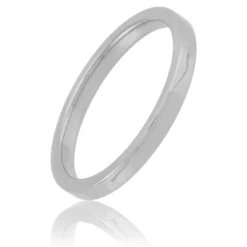 White Gold Polished Pipe Comfort Fit 2mm Band 18K