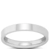 White Gold Polished Pipe Comfort Fit 3mm Band 14K