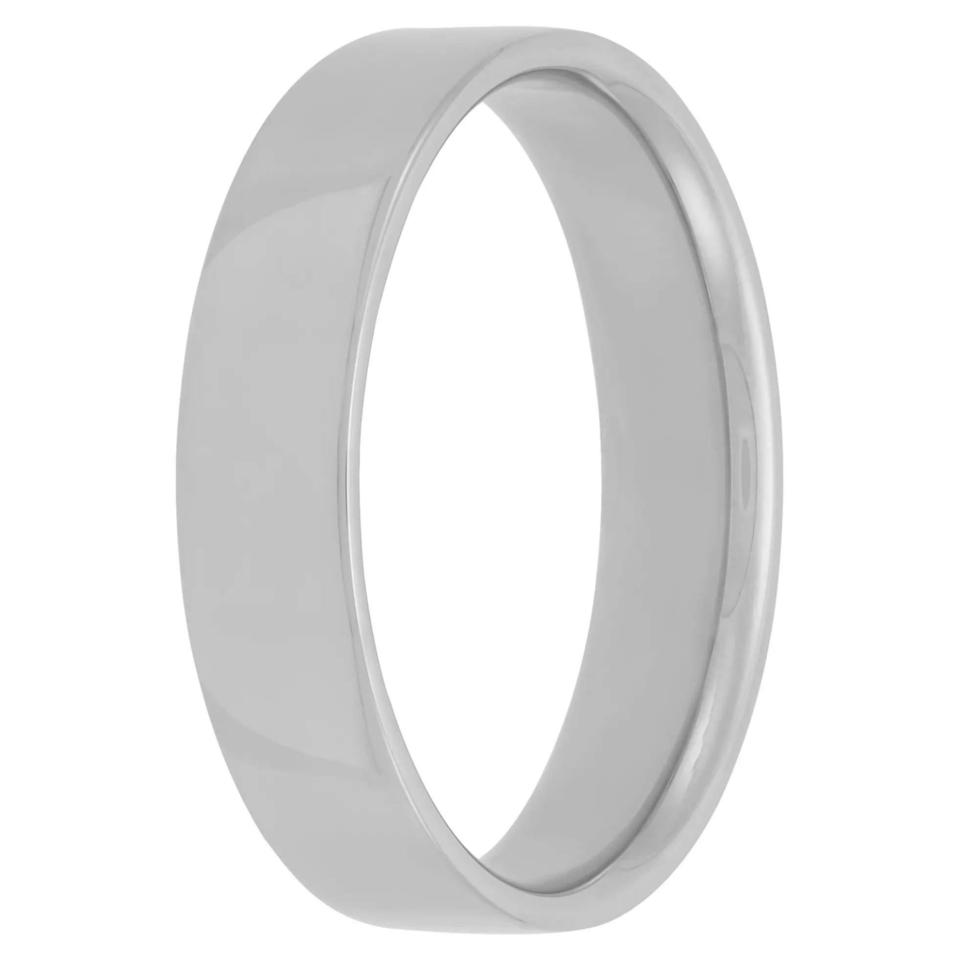 White Gold Polished Pipe Comfort Fit 5mm Band 18K