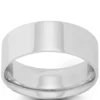 White Gold Polished Pipe Comfort Fit 8mm Band 14K