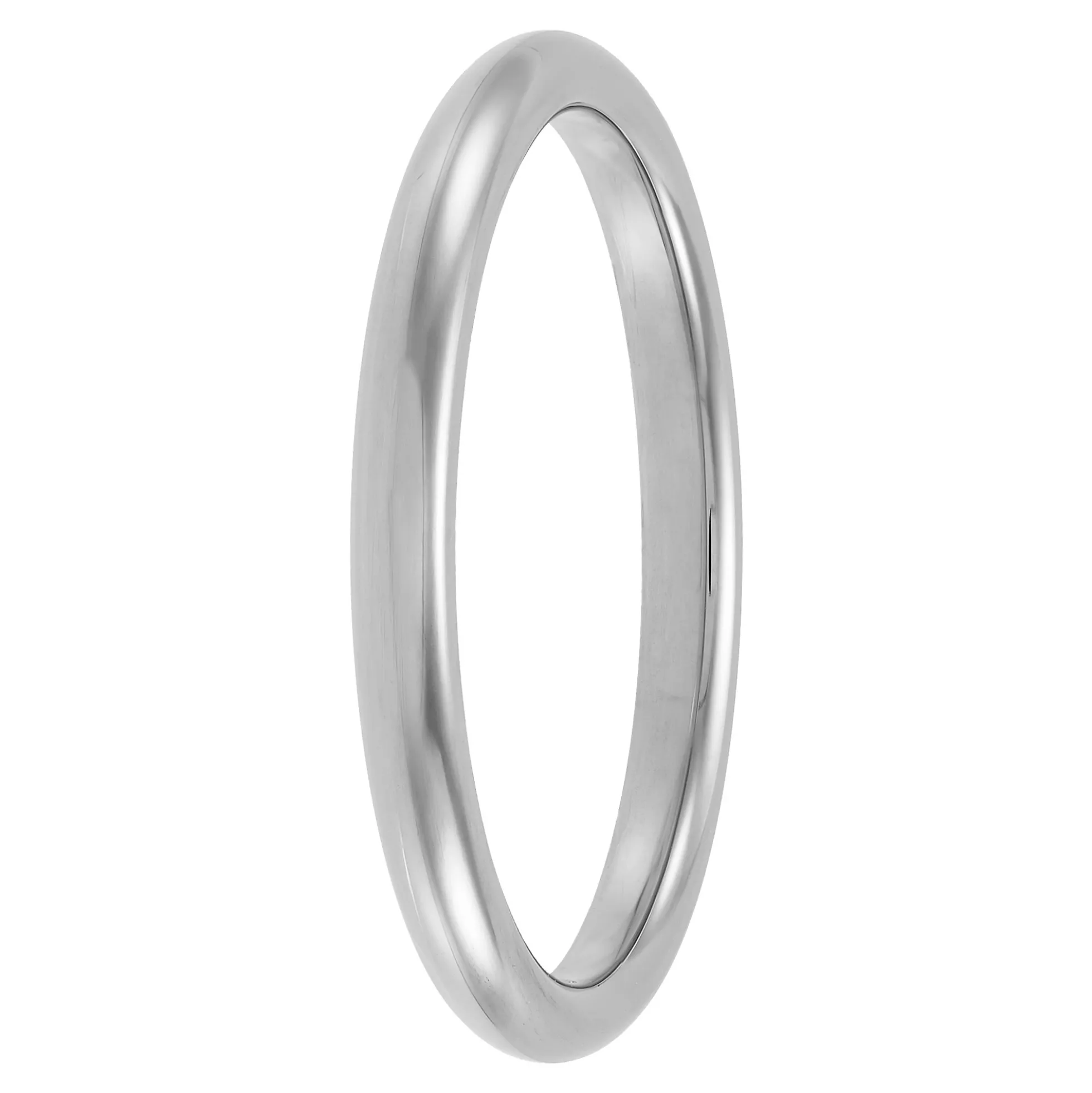 White Gold Polished Rounded Comfort Fit 2mm Band 14K