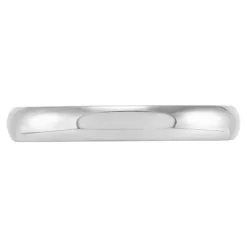 White Gold Polished Rounded Comfort Fit 3mm Band 18K