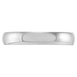 White Gold Polished Rounded Comfort Fit 4mm Band 14K
