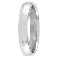 White Gold Polished Rounded Comfort Fit 4mm Band 18K