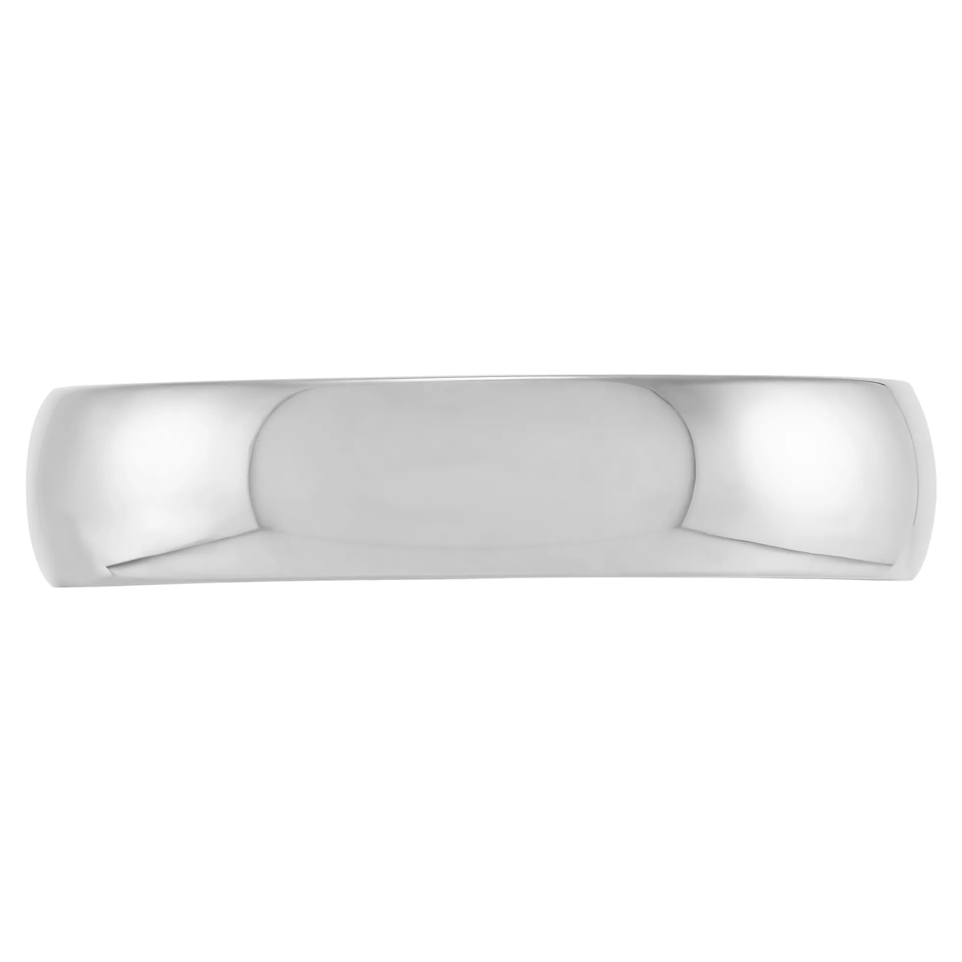 White Gold Polished Rounded Comfort Fit 5mm Band 18K