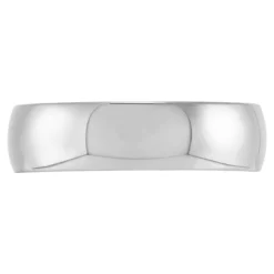 White Gold Polished Rounded Comfort Fit 6mm Band 18K