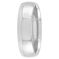 White Gold Polished Rounded Comfort Fit 6mm Band 18K