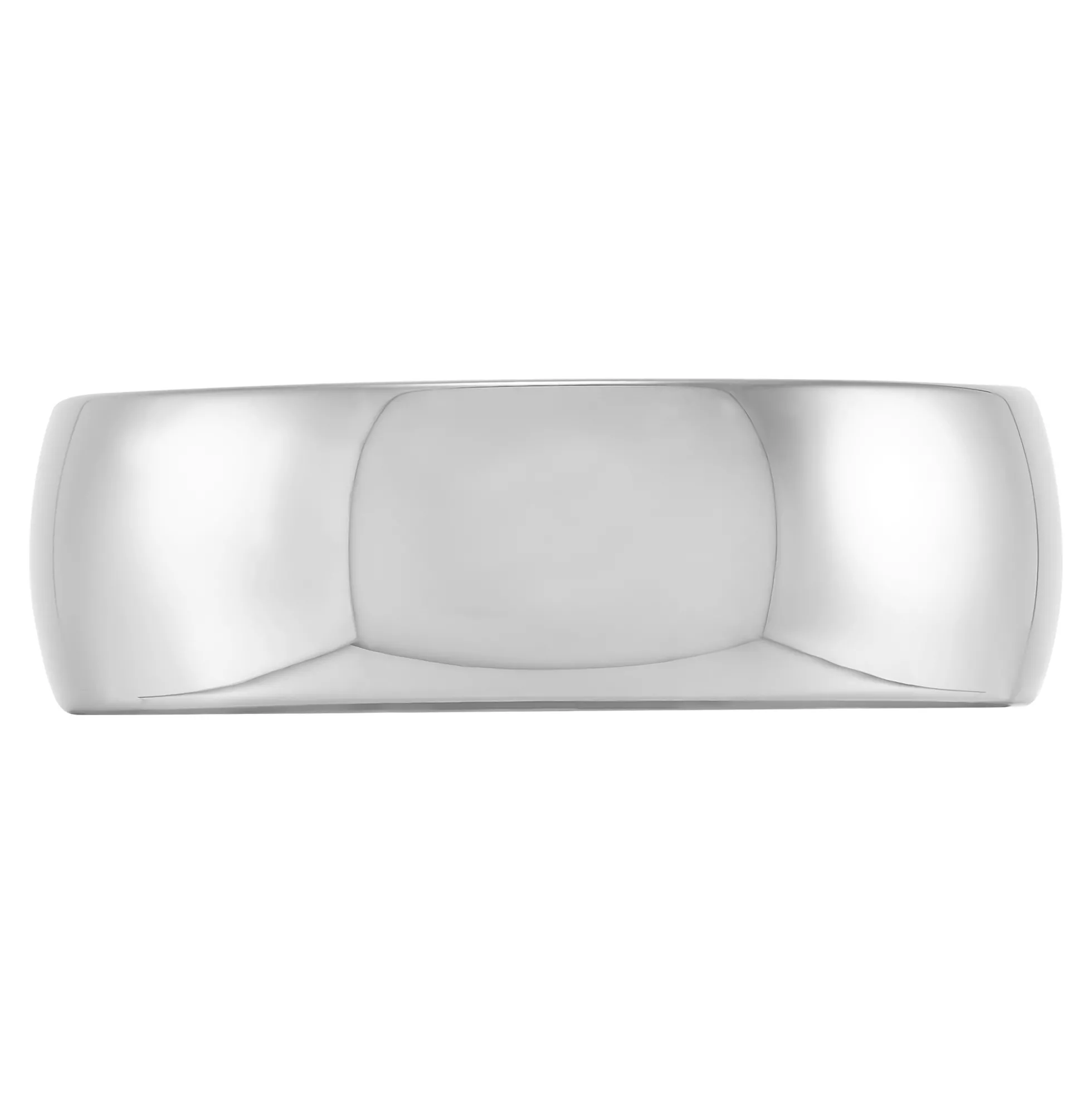 White Gold Polished Rounded Comfort Fit 7mm Band 14K