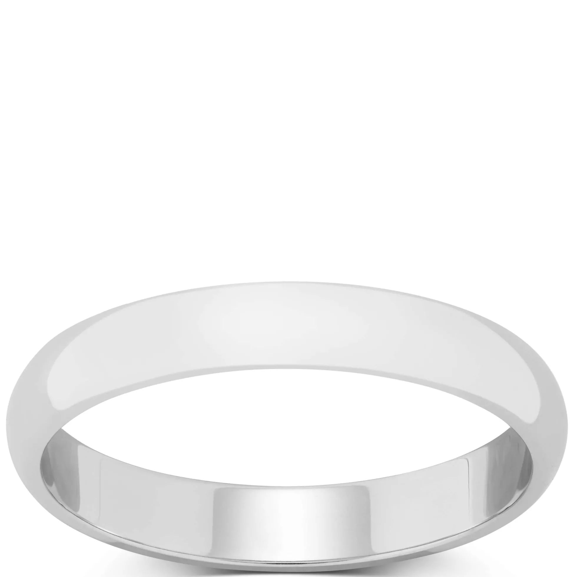 White Gold Polished Rounded 3mm Band 14K