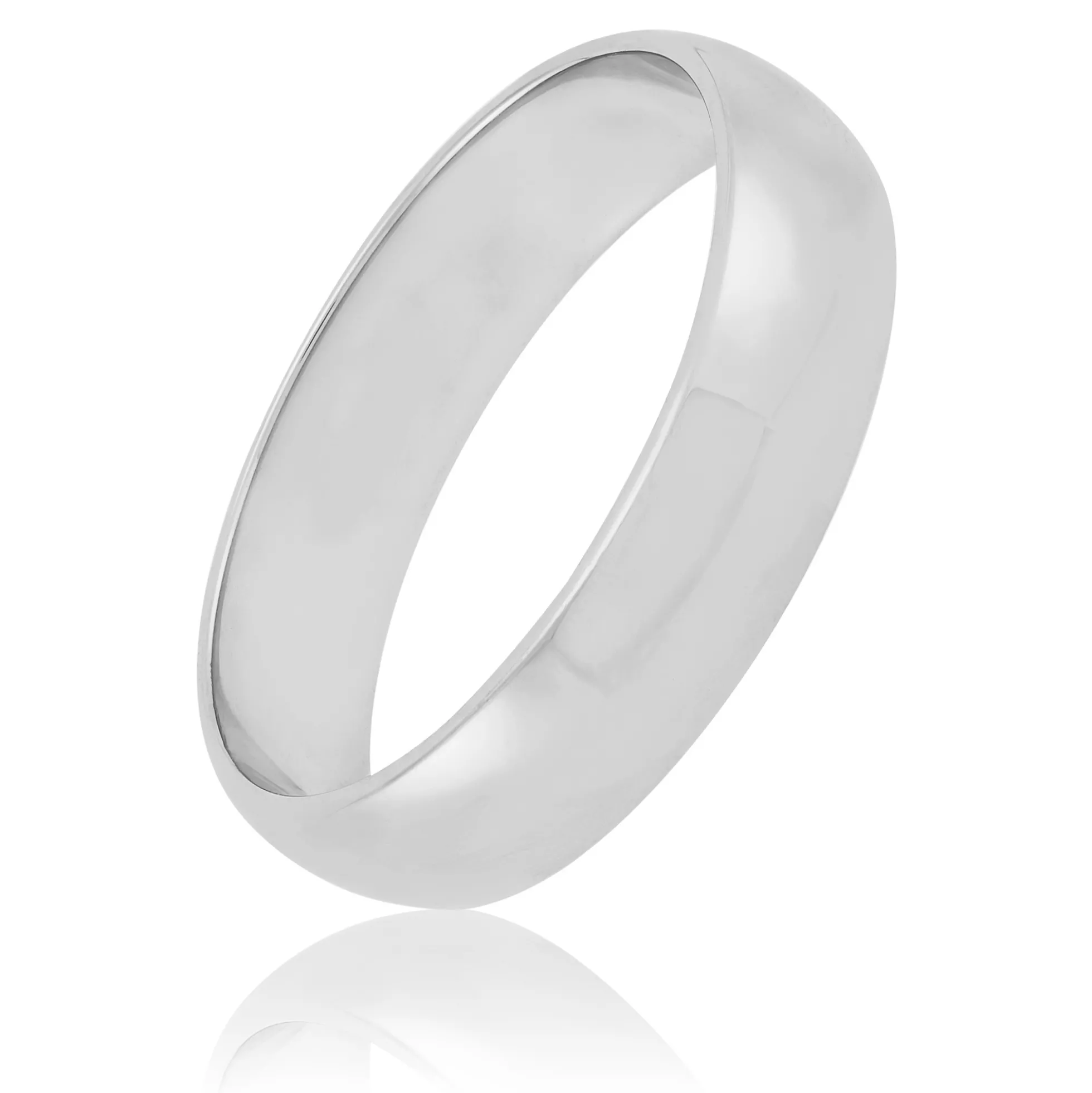 White Gold Polished Rounded 5mm Band 18K