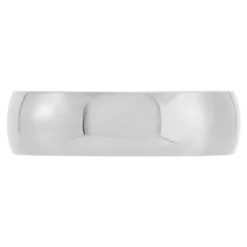 White Gold Polished Rounded 6mm Band 18K