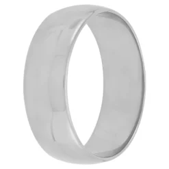 White Gold Polished Rounded 7mm Band 14K